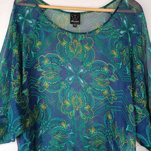 Ella Moss Boho Silk Chiffon Blouse - Picture 3 of 10